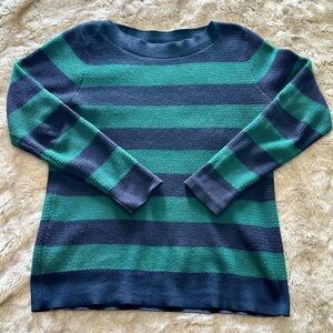 Size medium preppy striped waffle knit sweater​​​​​​​